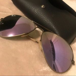 RayBan Aviators Purple mirrored lense